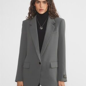 Wilfred Aritzia Gray Oversized Blazer Notched Lapels - New Generation Blazer